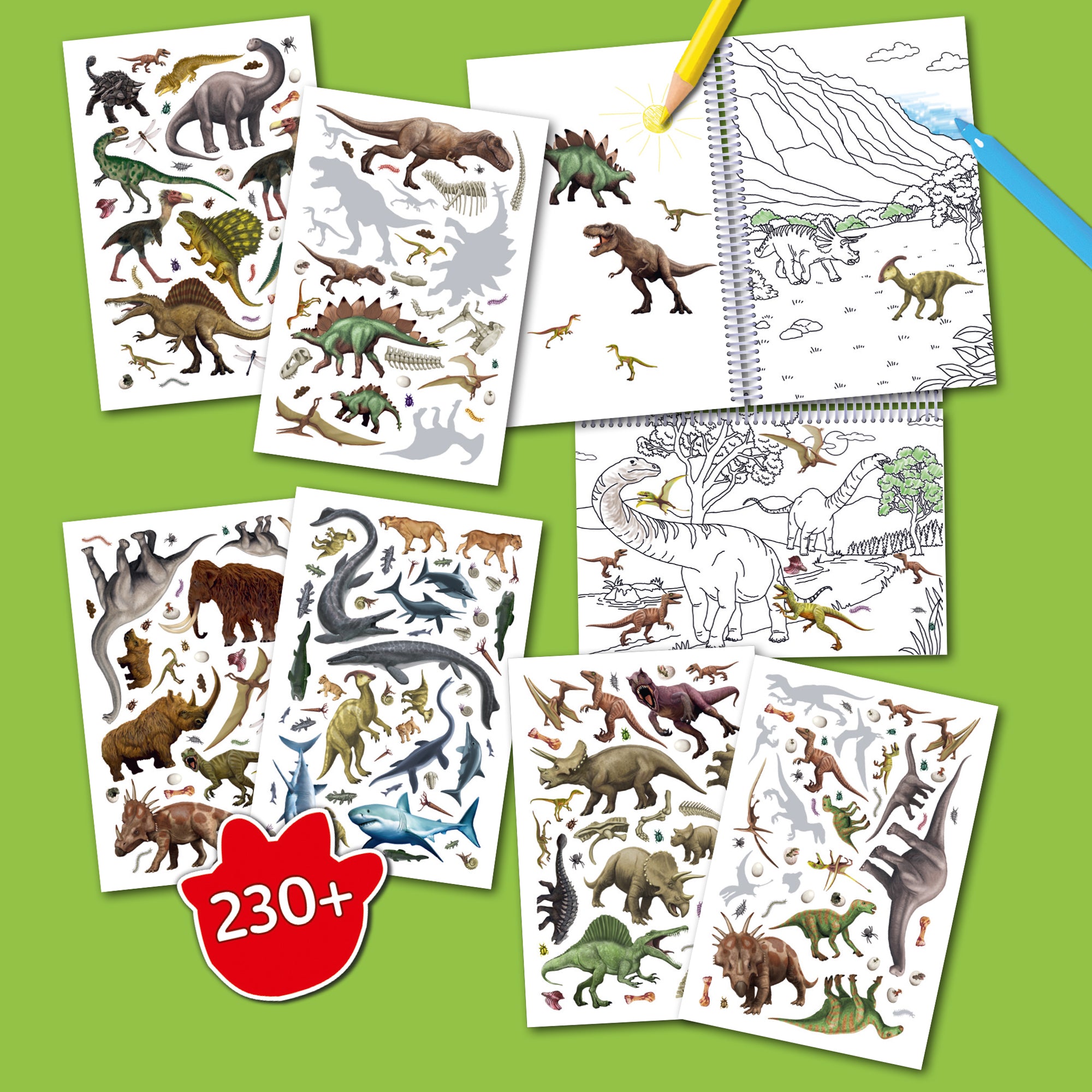 3D Color & Sticker Fun – Dinosaurs