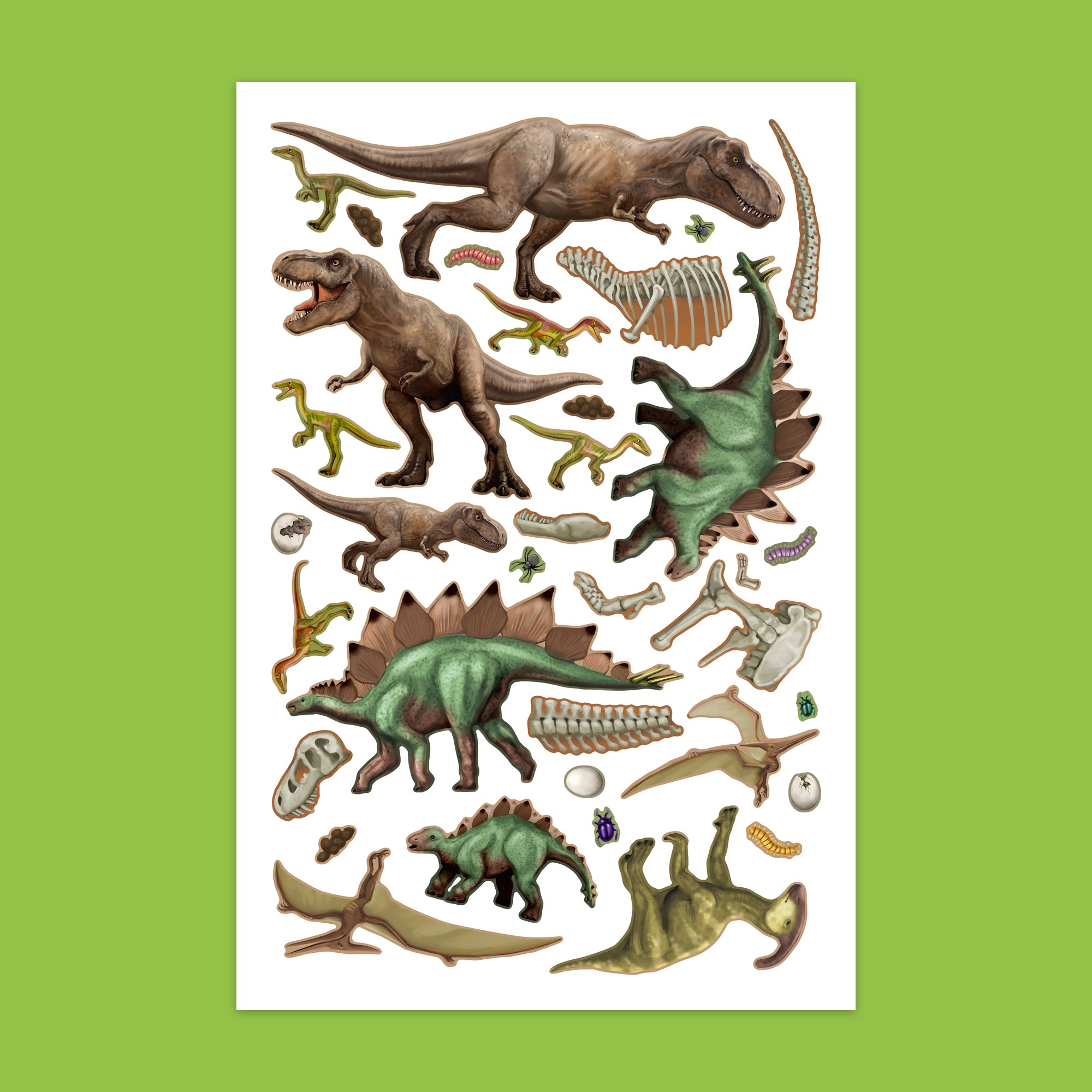3D Color & Sticker Fun – Dinosaurs