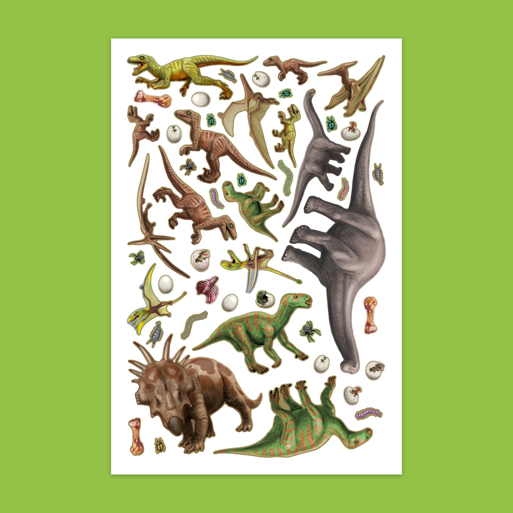 3D Color & Sticker Fun – Dinosaurs