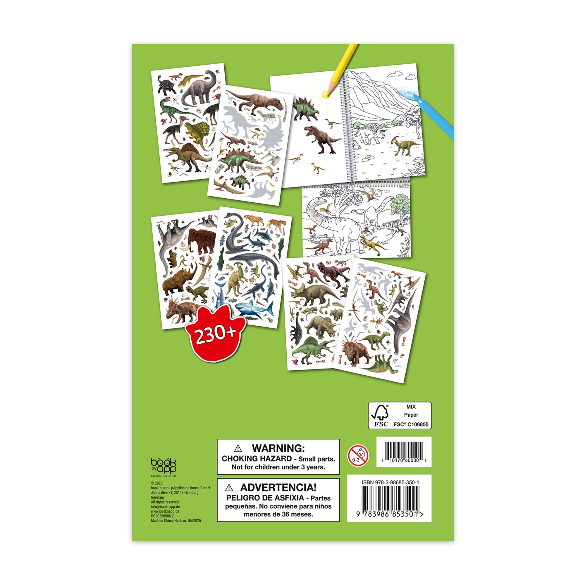 3D Color & Sticker Fun – Dinosaurs