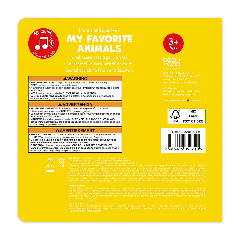 Softtouch Sound Book – Favorite Animals