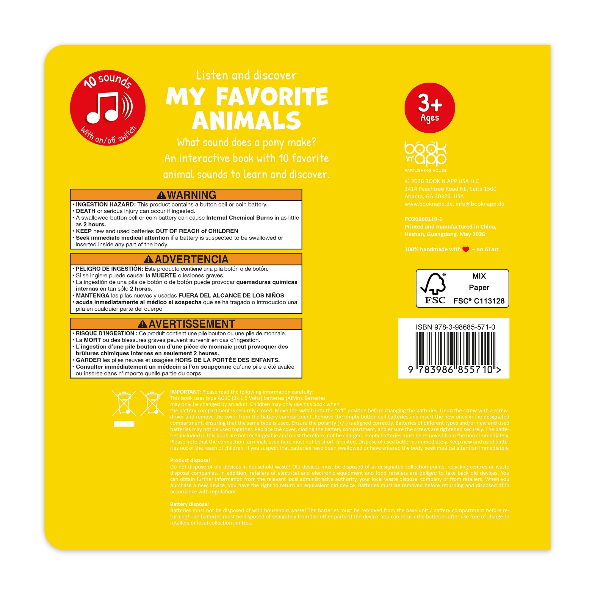 Softtouch Sound Book – Favorite Animals