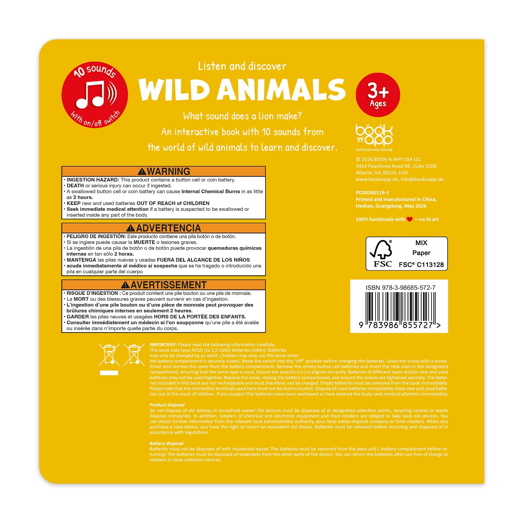 Softtouch Sound Book – Wild Animals