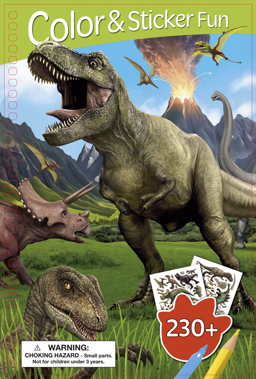 3D Color & Sticker Fun – Dinosaurs